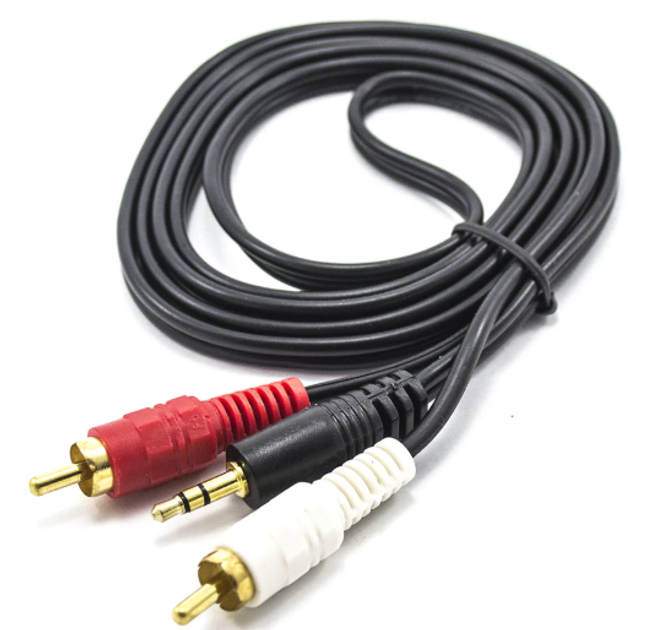 Кабель AUX jack to 2RCA 3м (2 тюльпана-jack) від батарейки.com.ua
