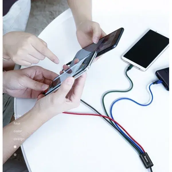 Кабель Baseus Fast 4-in-1 Cable USB to 2Lightning, Type-C, Micro 3.5A 1.2M Black CA1T4-A01), зображення 9