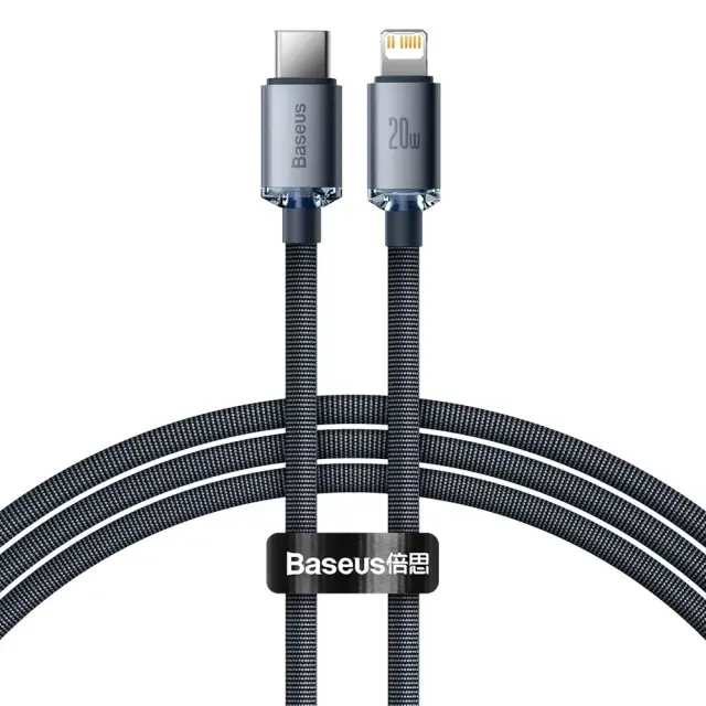 Кабель Baseus Type-C to Lightning Crystal Shine Data PD20W 1,2m Black CAJY000201), зображення 10