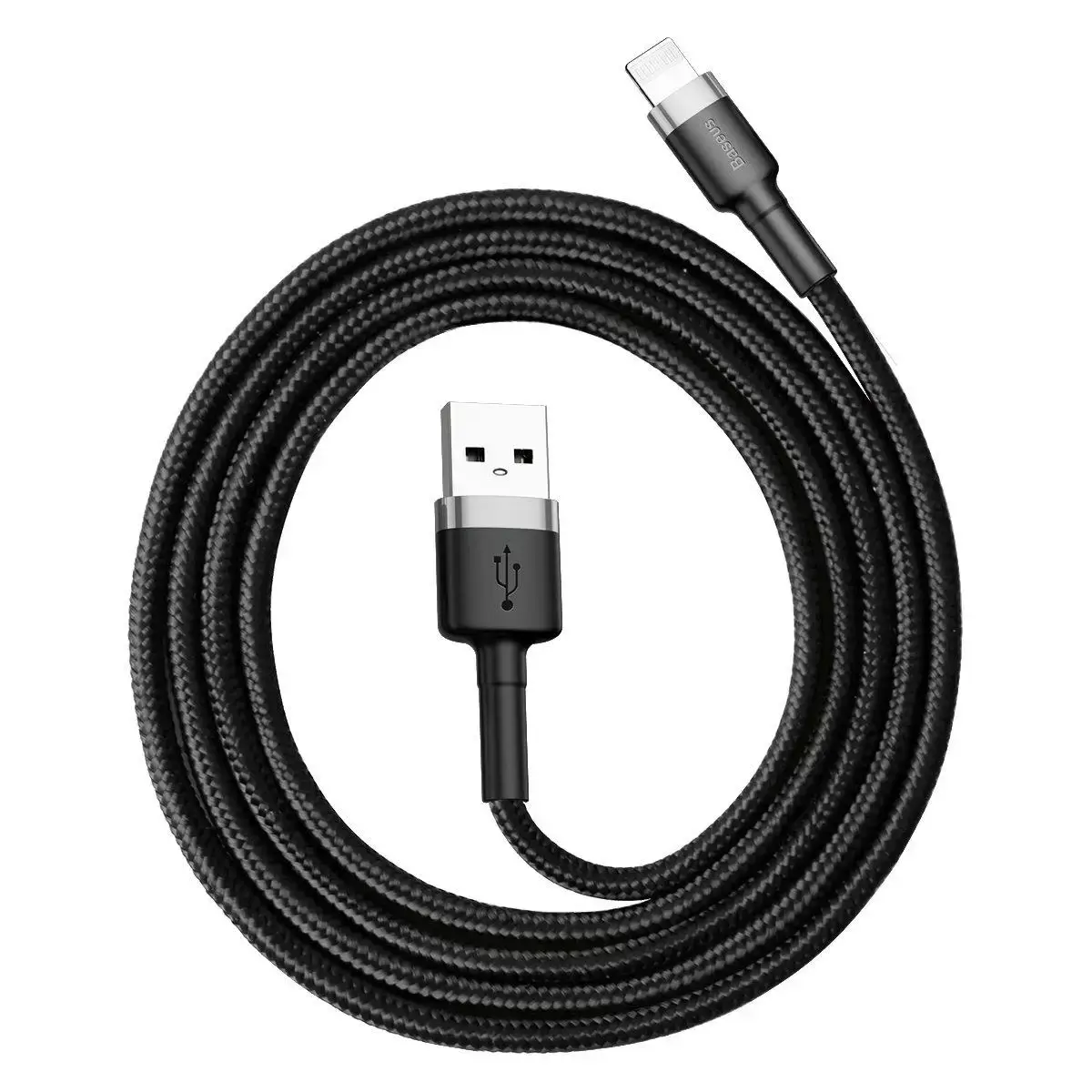 Кабель Baseus USB - Lightning Cafule 2,4A, 1m.Black-grey CALKLF-BG1), зображення 6 Кабель Baseus USB - Lightning Cafule 2,4A, 1m.Black-grey CALKLF-BG1), зображення 6