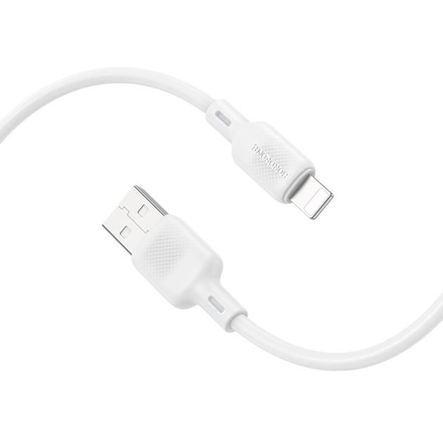 Кабель BOROFONE BX113 USB - Lightning iPhone 2.4A 1m білий), зображення 4 Кабель BOROFONE BX113 USB - Lightning iPhone 2.4A 1m білий), зображення 4