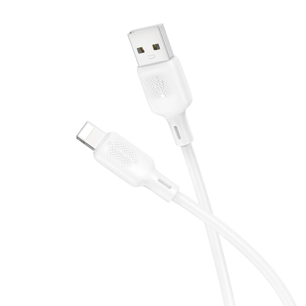 Кабель BOROFONE BX113 USB - Lightning iPhone 2.4A 1m білий від батарейки.com.ua
