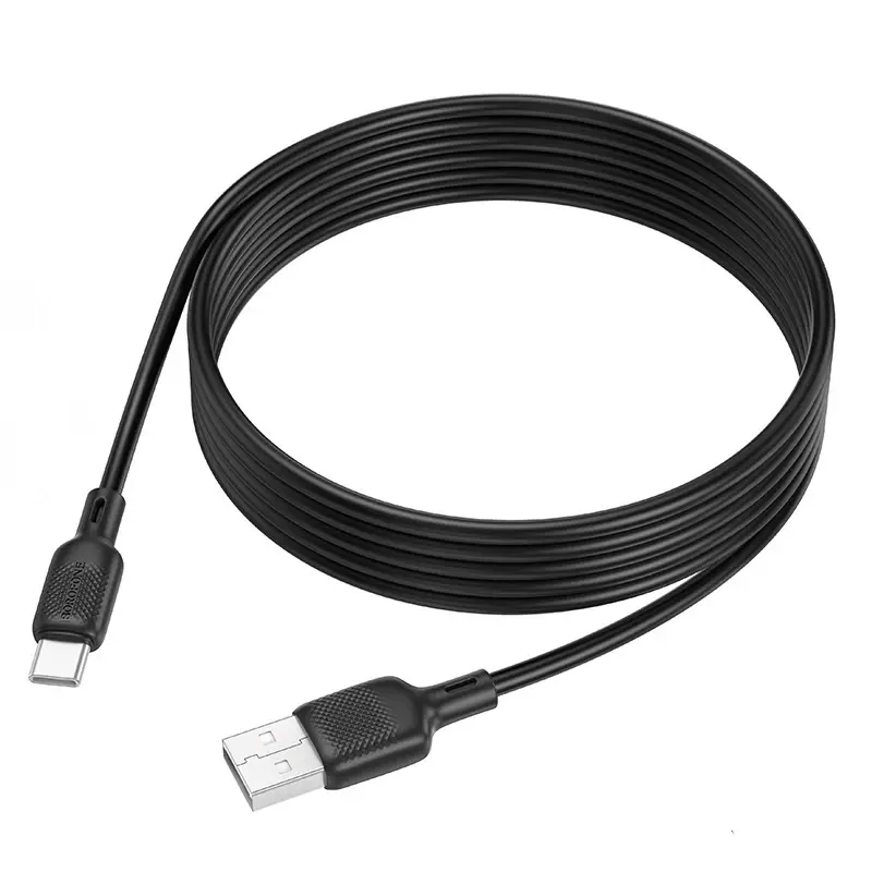 Кабель BOROFONE BX113 USB - Type-C Lenny silicone 3A 2m black), зображення 2