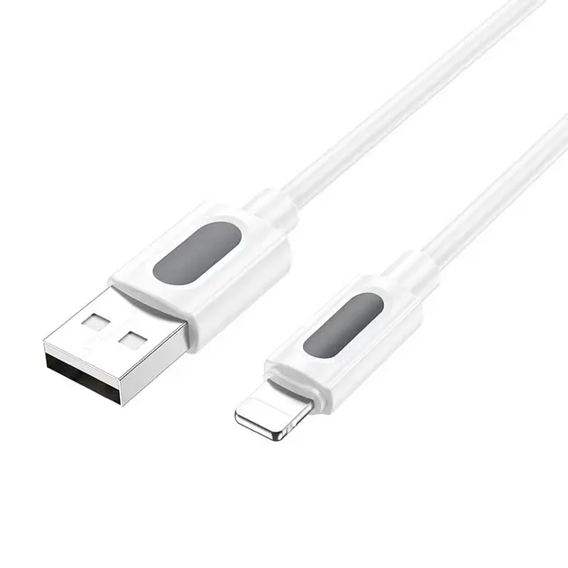 Кабель BOROFONE BX114 USB to Lightning silicone 2.4A 1m білий), зображення 4