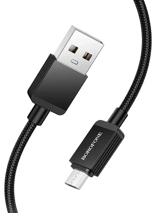 Кабель BOROFONE BX120 USB to Micro 2.4A 1m black від батарейки.com.ua