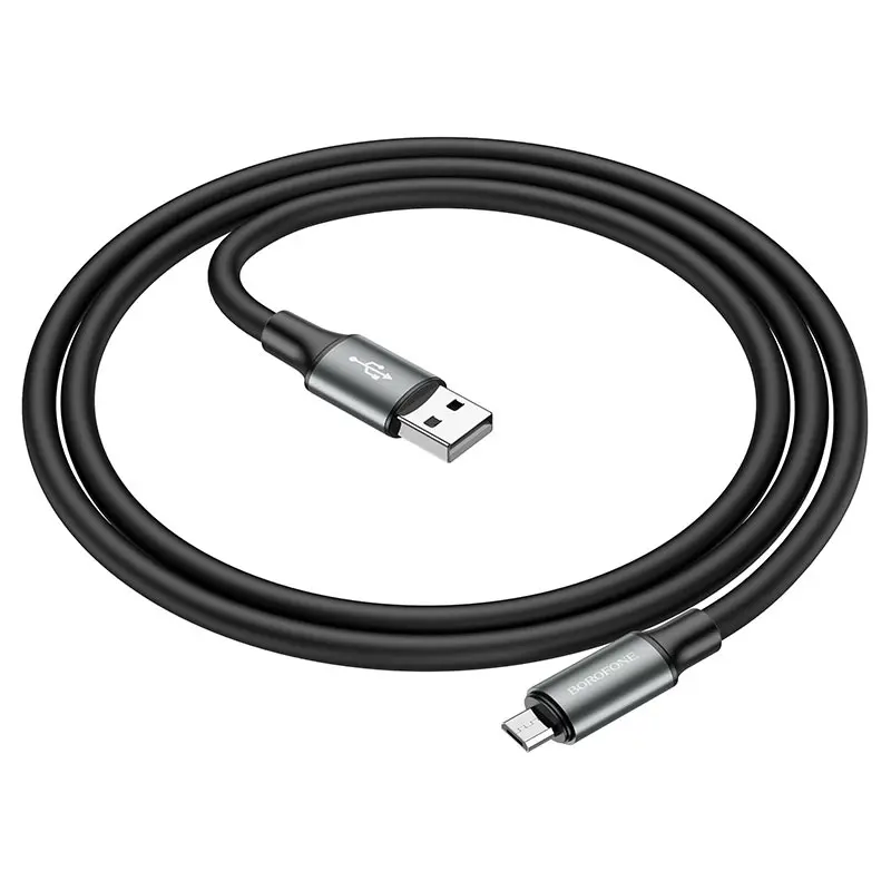 Кабель BOROFONE BX82 USB to Micro 2.4A 1m чорний від батарейки.com.ua