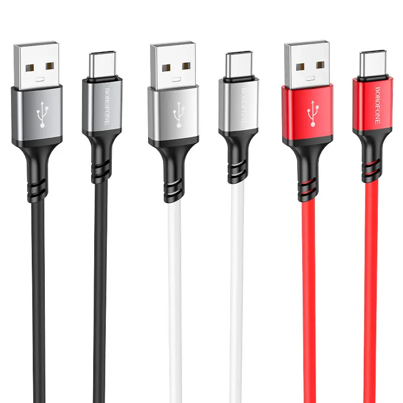 Кабель BOROFONE BX83 USB to Type-C silicone 3A 1m білий), зображення 5