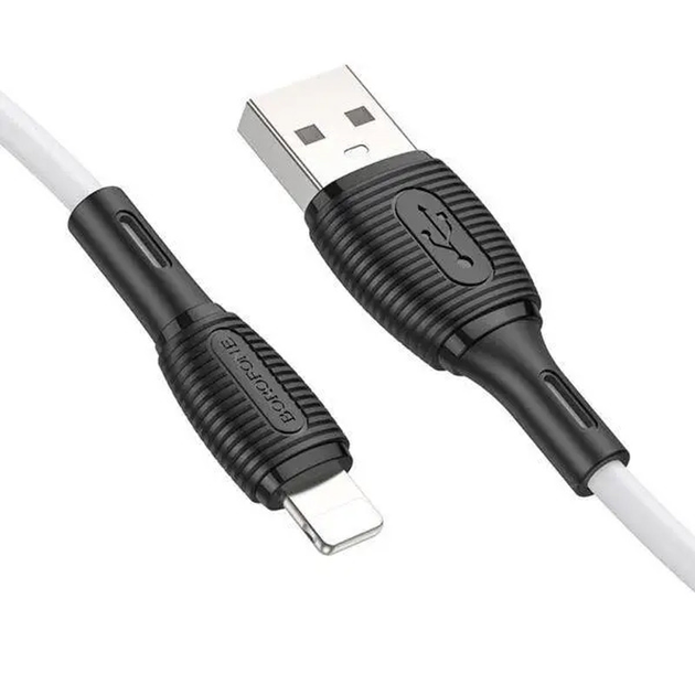 Кабель BOROFONE BX86 USB To Lightning silicone 2.4A 1m білий), зображення 3