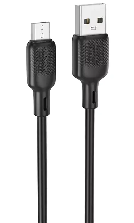 Кабель BOROFONE USB to Micro BX113 Lenny silicone 2.4A 1m black), зображення 8