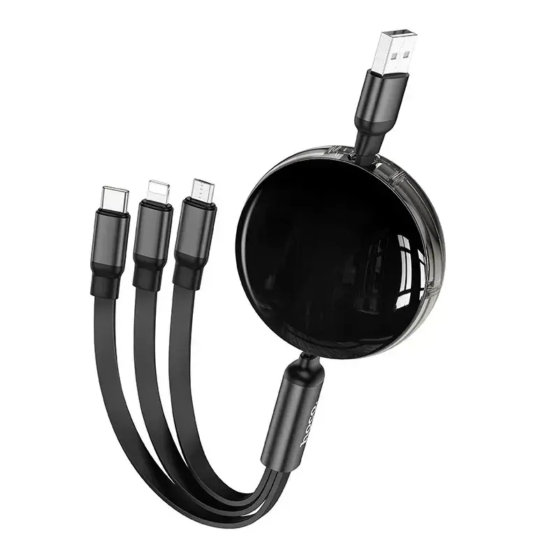 Кабель HOCO Type-C to Type-C+Micro+lightning  X78 Easy pull storage від батарейки.com.ua
