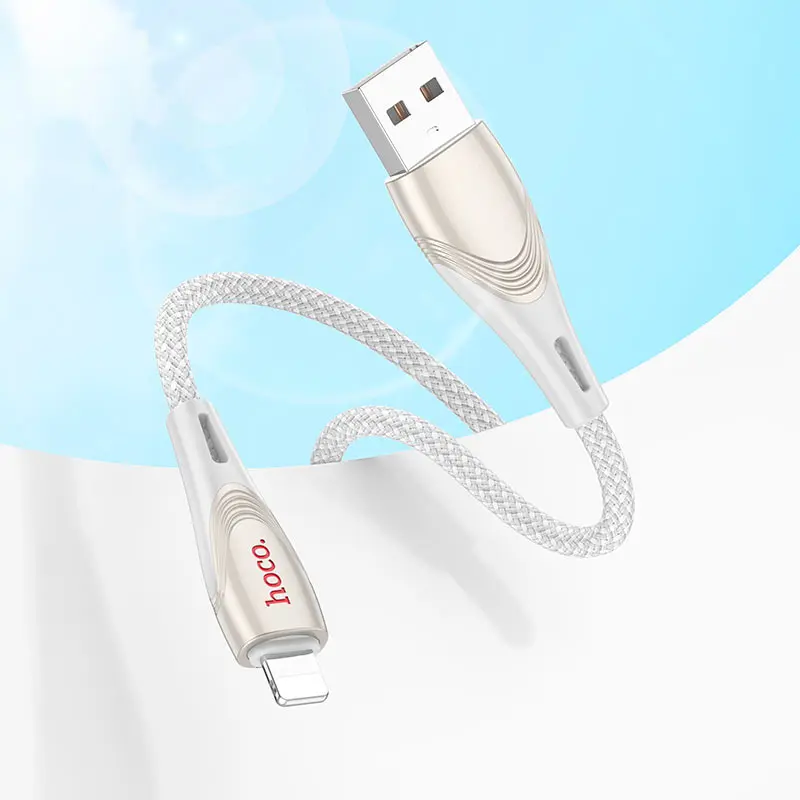 Кабель HOCO U133 USB to Lightning 2.4A 1.2м сірий), зображення 4 Кабель HOCO U133 USB to Lightning 2.4A 1.2м сірий), зображення 4