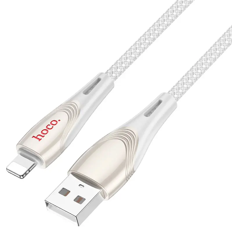 Кабель HOCO U133 USB to Lightning 2.4A 1.2м сірий), зображення 6 Кабель HOCO U133 USB to Lightning 2.4A 1.2м сірий), зображення 6