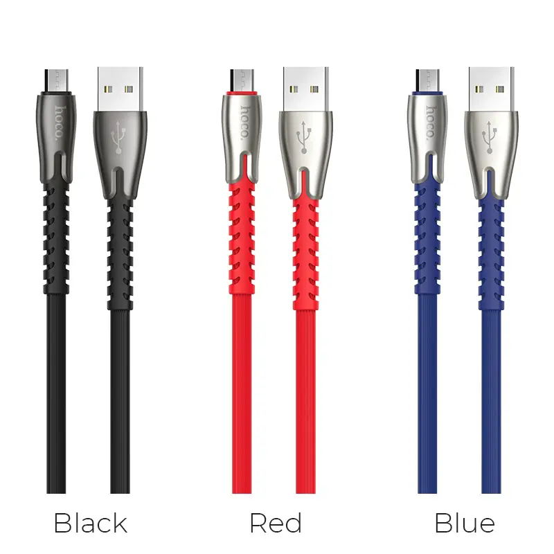 Кабель HOCO U58 Core USB to Micro data cable 2,4A 1.2m. Black), зображення 3