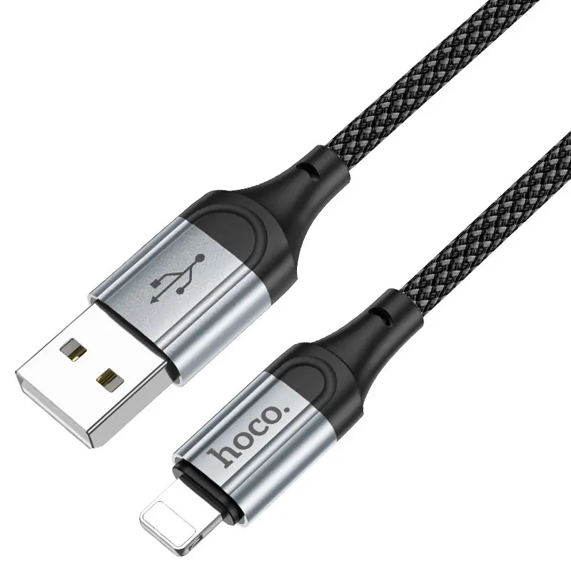 Кабель HOCO USB - Lightning X102, data, 2,4A, 1m чорний), зображення 9