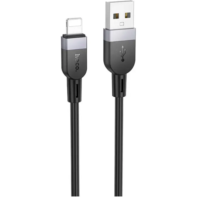 Кабель HOCO USB - Lightning X109, silicone 2,4A, 1м чорний), зображення 4