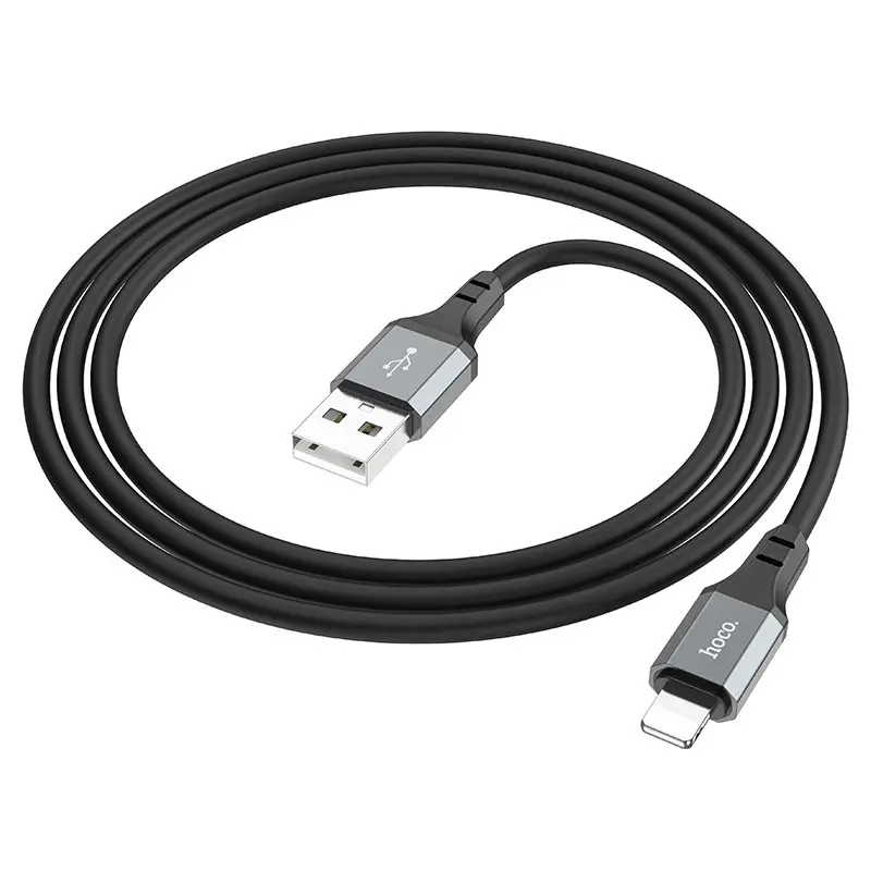 Кабель HOCO USB to Lightning X86 silicone data cable 2,4A 1m чорний), зображення 2