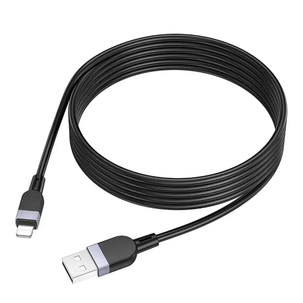 Кабель HOCO USB iPhone X109 silicone 2,4A 2m чорний), зображення 2 Кабель HOCO USB iPhone X109 silicone 2,4A 2m чорний), зображення 2