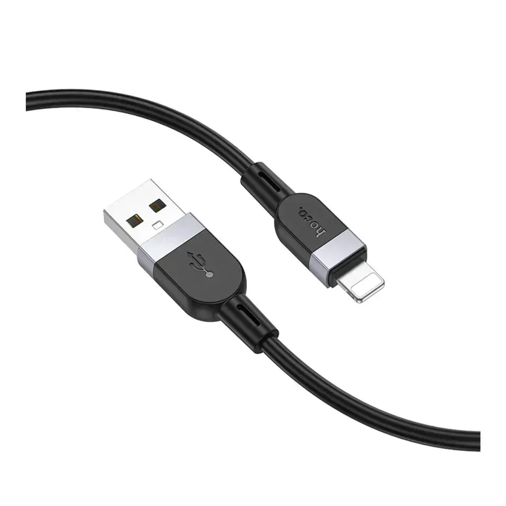Кабель HOCO USB iPhone X109 silicone 2,4A 2m чорний), зображення 5 Кабель HOCO USB iPhone X109 silicone 2,4A 2m чорний), зображення 5