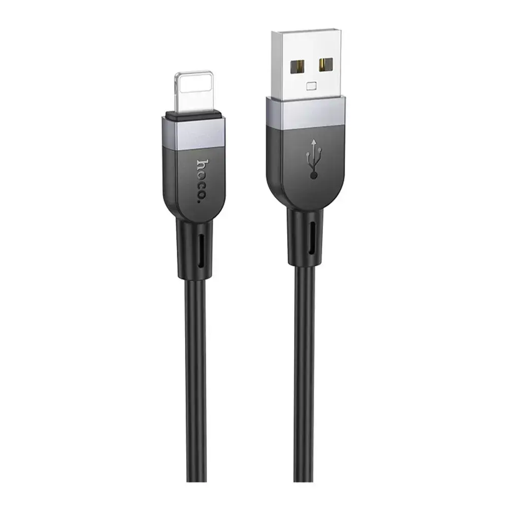 Кабель HOCO USB iPhone X109 silicone 2,4A 2m чорний від батарейки.com.ua