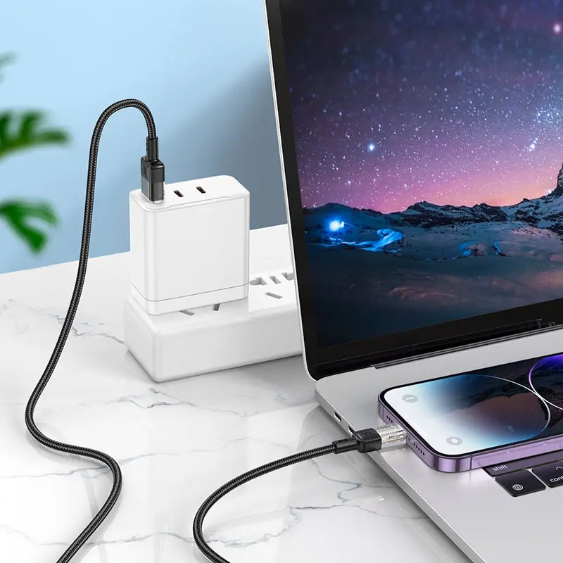 Кабель HOCO USB to Lightning U129 2,4A 1.2m чорний), зображення 4