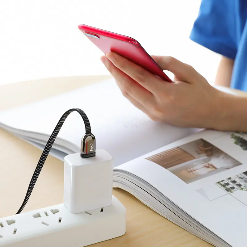 Кабель HOCO USB to Micro U74 2,4A 1,2m Black), зображення 4