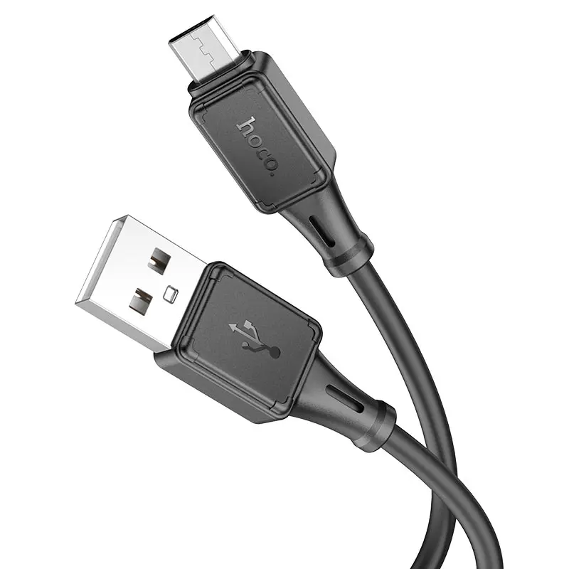 Кабель HOCO USB to Micro X101 silicone 3A 1m чорний), зображення 7 Кабель HOCO USB to Micro X101 silicone 3A 1m чорний), зображення 7