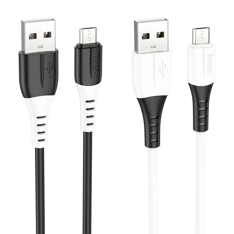 Кабель HOCO USB to Micro X82 silicone data cable 2.4A 1m Чорний), зображення 4