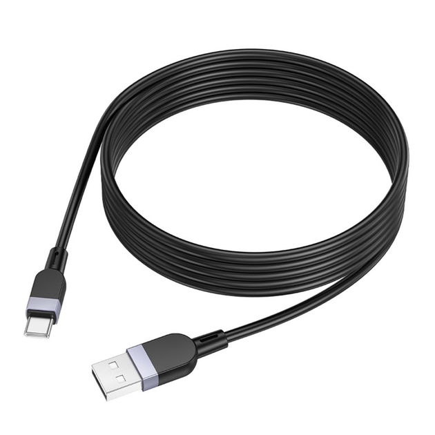 Кабель HOCO USB to Type-C X109 silicone 3A 2m чорний), зображення 2