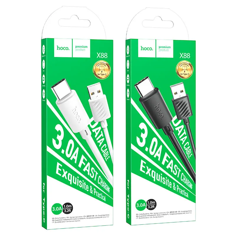 Кабель HOCO USB to Type-C X88 data 3A 1m білий), зображення 2