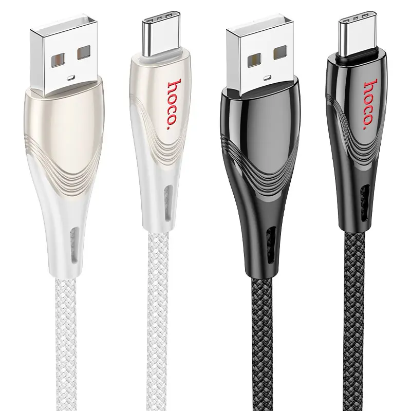 Кабель HOCO USB Type-C U133, data, 3A, 1.2м чорний), зображення 6
