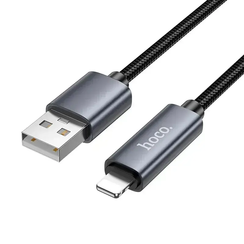Кабель HOCO USB X112 USB to Lightning (з дисплеєм) 2.4A 1м чорний), зображення 4