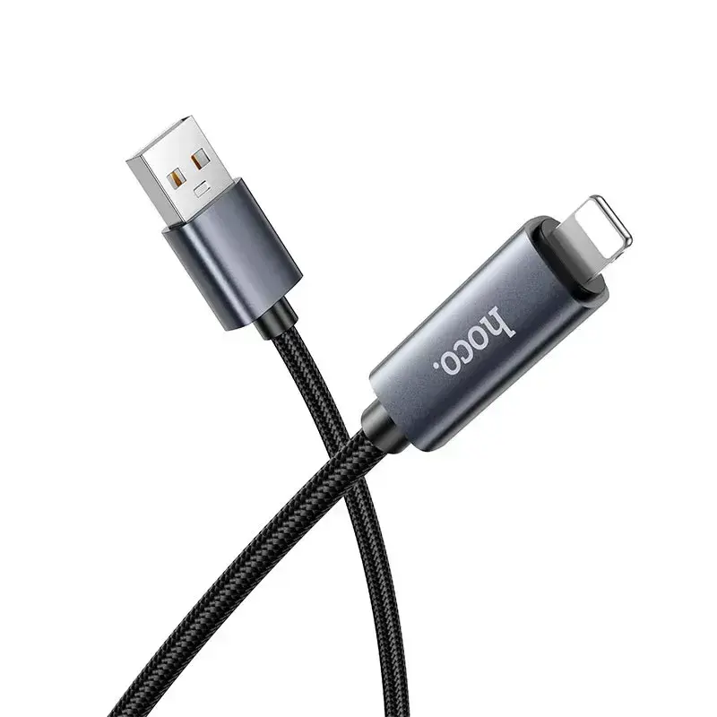 Кабель HOCO USB X112 USB to Lightning (з дисплеєм) 2.4A 1м чорний), зображення 5