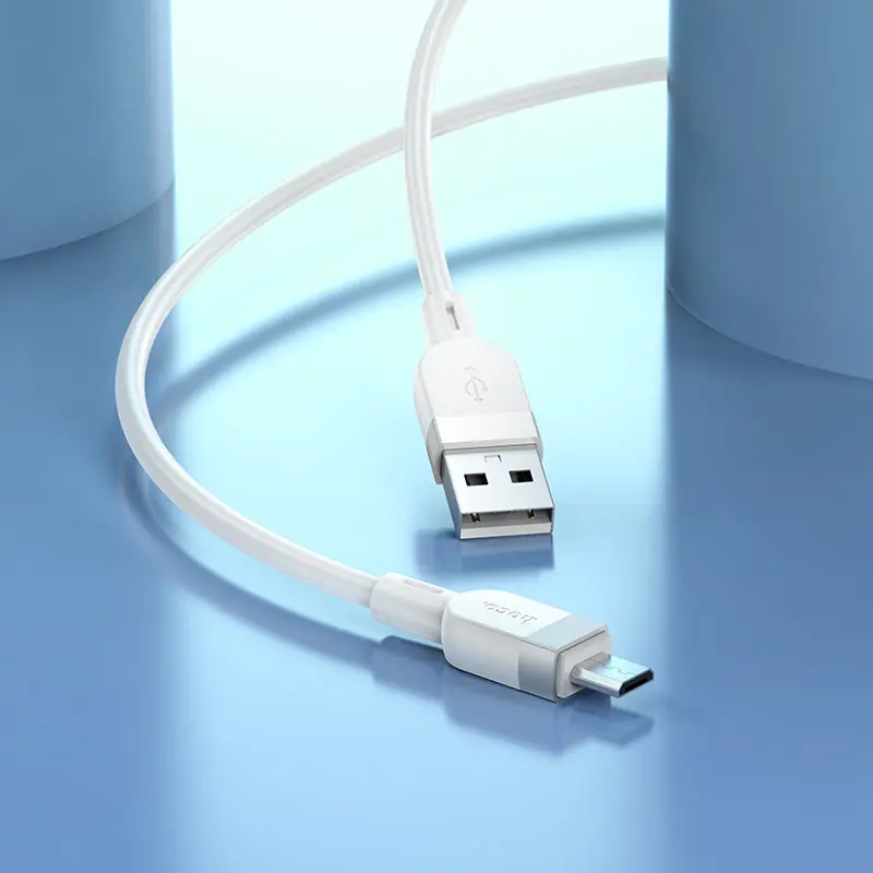 Кабель HOCO X109 USB to Micro silicone 2,4A 1m White), зображення 3