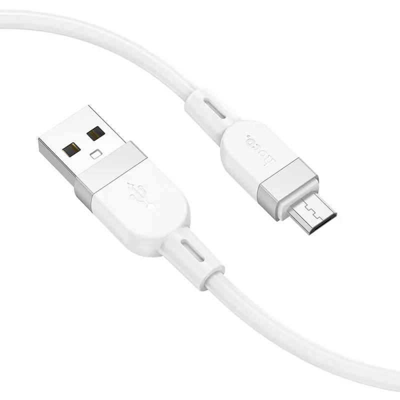 Кабель HOCO X109 USB to Micro silicone 2,4A 1m White від батарейки.com.ua