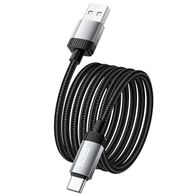 Кабель HOCO X117 USB to Type-C 3A 1m, Led індикатор, чорний), зображення 3