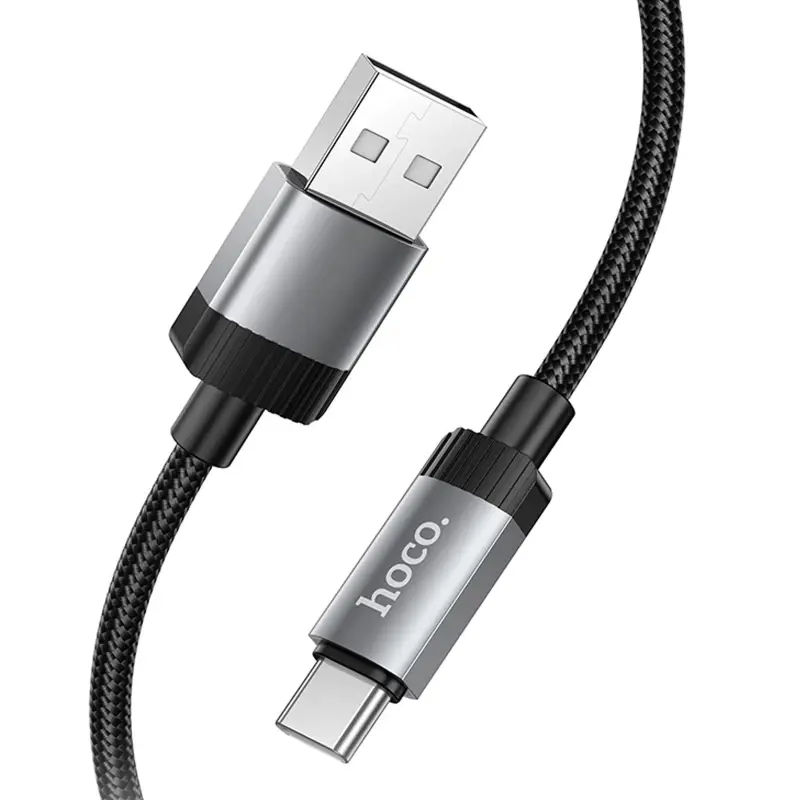 Кабель HOCO X117 USB to Type-C 3A 1m, Led індикатор, чорний), зображення 4