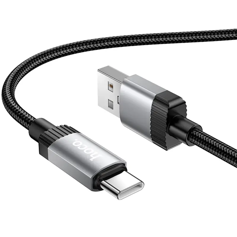 Кабель HOCO X117 USB to Type-C 3A 1m, Led індикатор, чорний), зображення 5