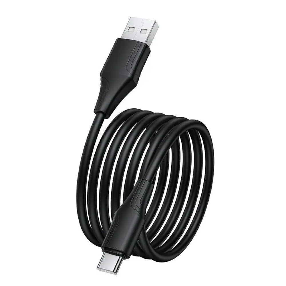 Кабель HOCO X124 USB to Type-C silicone 3A 1m чорний), зображення 4