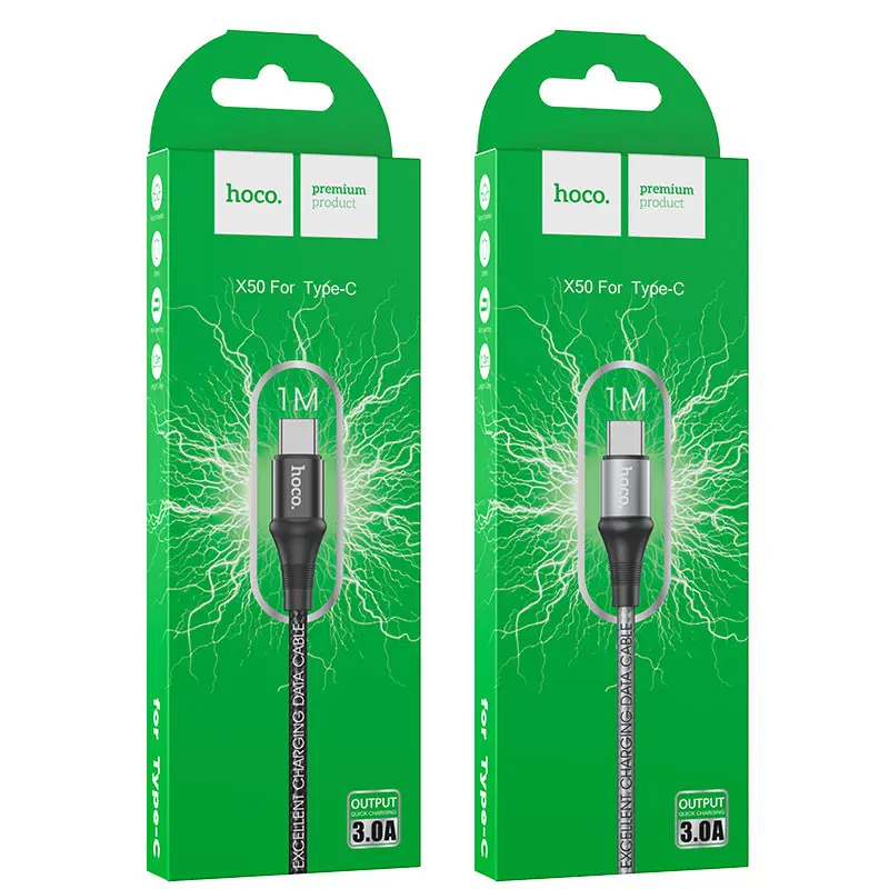 Кабель HOCO X50 USB to Type-C data 3A 1m Grey), зображення 2