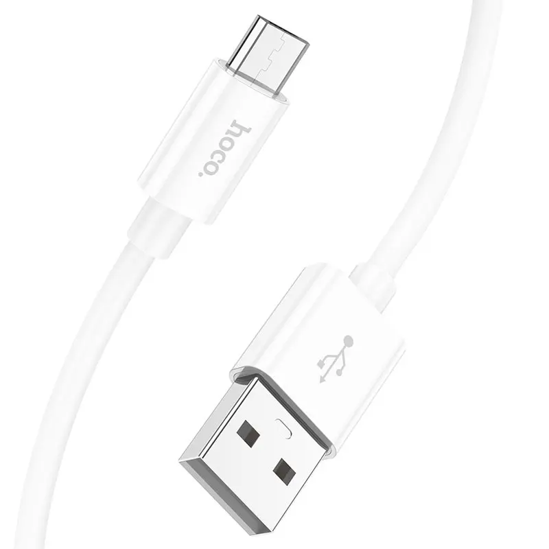 Кабель HOCO X87 USB AM Micro  silicone data cable 2,4A1m. Білий від батарейки.com.ua