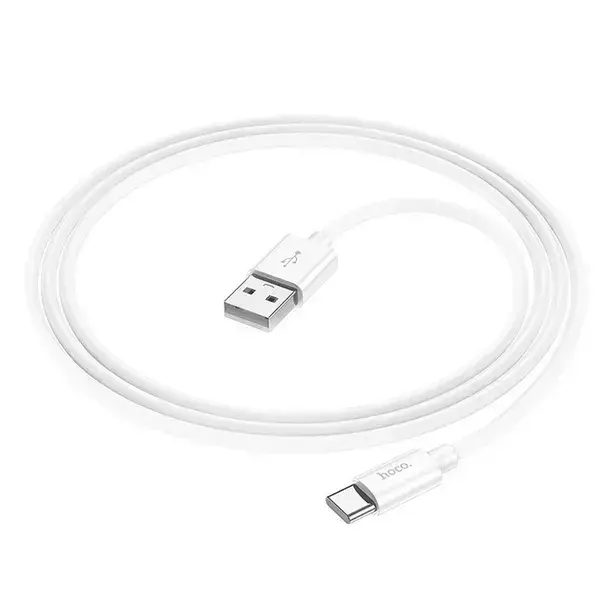 Кабель HOCO X87 USB to Type-C silicone data cable 3A 1m Білий), зображення 4