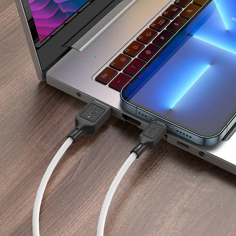 Кабель HOCO X90 Cool USB to Lightning data cable 2,4A 1m білий), зображення 3