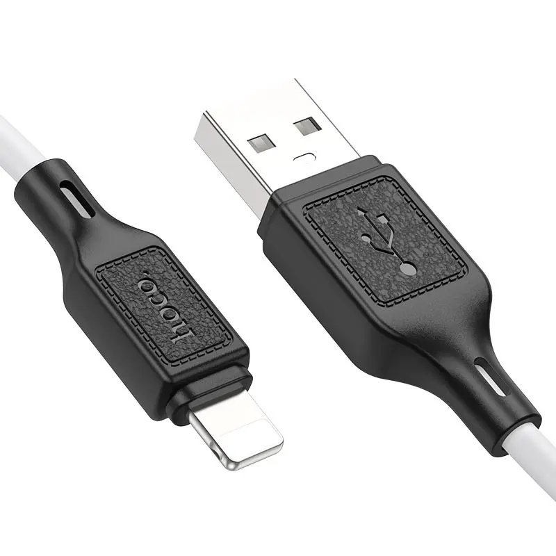 Кабель HOCO X90 Cool USB to Lightning data cable 2,4A 1m білий (charging data cable, current up to 2.4A, silicone sheath, length – 1m 1. USB to Lightning charging data cable. 2. Current up to 2.4A. 3. Suitable for tablets and phones charging. 4. Wire outer sheath: silicone. 5. Connector housing: PVC. 5. Length: 1m. Weight: 24g.) від батарейки.com.ua