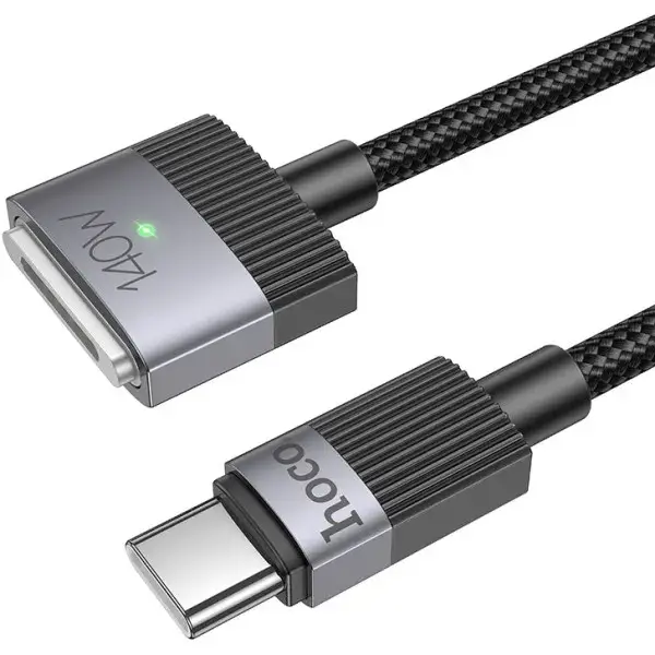Кабель магнітний HOCO Type-C to MagSafe 3 U141 PD140W 1.8 м Black, для MacBook (PowerDelivery) від батарейки.com.ua