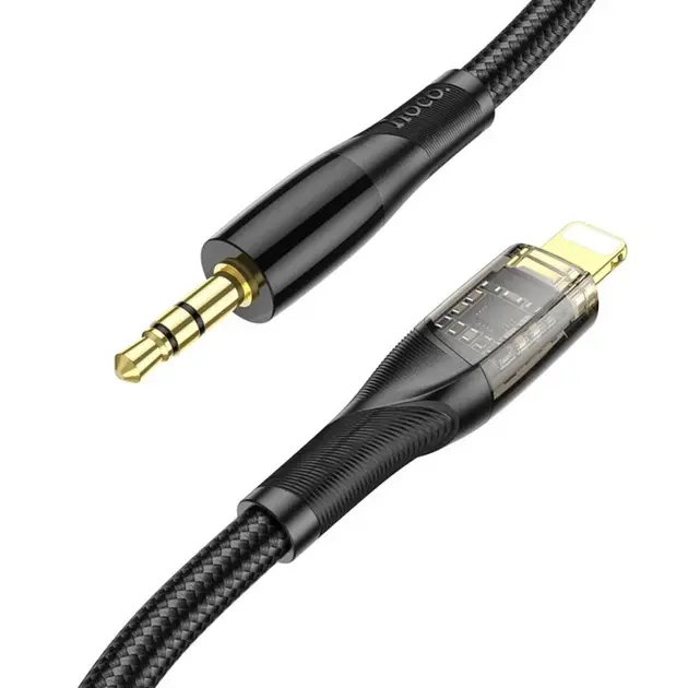 кабель НОСО UPA25 Lightning to AUX Jack Digital audio conversion 1м Black), зображення 6