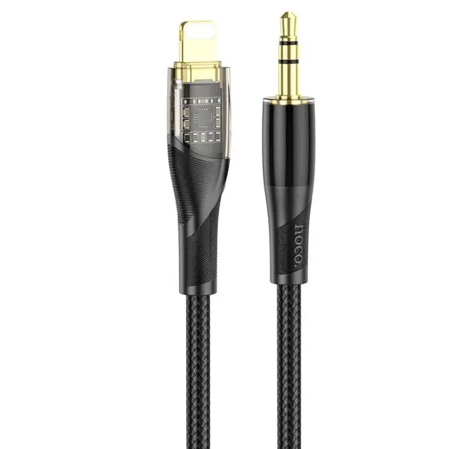 кабель НОСО UPA25 Lightning to AUX Jack Digital audio conversion 1м Black від батарейки.com.ua
