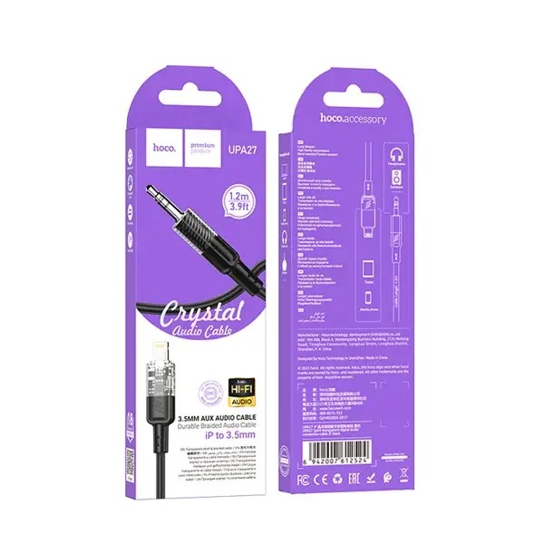 кабель HOCO UPA27 Lihtning to Jack3.5 Transparent Discovery Edition Digital audio conversion 1,2м), зображення 4