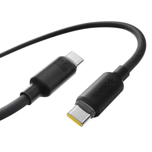 Кабель PD Baseus Type-C ->Type-C Foamed Power Delivery Silicone 100W 1m Black від батарейки.com.ua