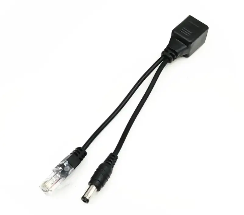 Кабель PoE Splitter Ethernet 10/100Mbps вхід 12 В (пара штекер +гніздо для живлення 5,5) від батарейки.com.ua