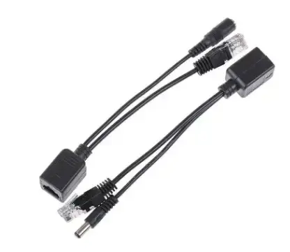 Кабель PoE Splitter Ethernet 10/100Mbps вхід 12 В (пара штекер +гніздо для живлення 5,5)), зображення 4